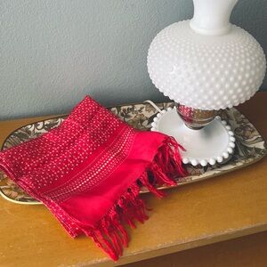 Golden Camel | Chinese 100% Silk Red Fringe Long Scarf